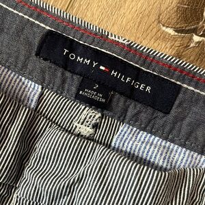 Tommy Hilfiger - blue/white cotton pinstripe Bermuda short, excellent condition!